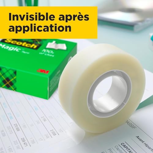 Scotch Ruban Magic - 6 Rouleaux, 19 mm x 33 m - Ruban Adhésif à Usage Général pour la Réparation, l'Etiquetage et la Fermeture de Documents – Image 7
