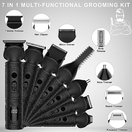 Scotton Kit Tondeuse à Cheveux 7-en-1 Pro Pour Hommes - Rasoir Électrique Sans Fil T-Blade - Noir – Image 3