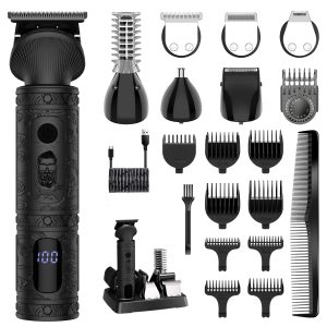 Scotton Kit Tondeuse à Cheveux 7-en-1 Pro Pour Hommes - Rasoir Électrique Sans Fil T-Blade - Noir