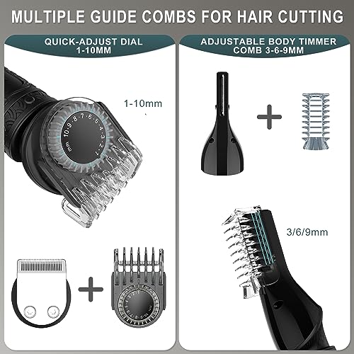 Scotton Kit Tondeuse à Cheveux 7-en-1 Pro Pour Hommes - Rasoir Électrique Sans Fil T-Blade - Noir – Image 6