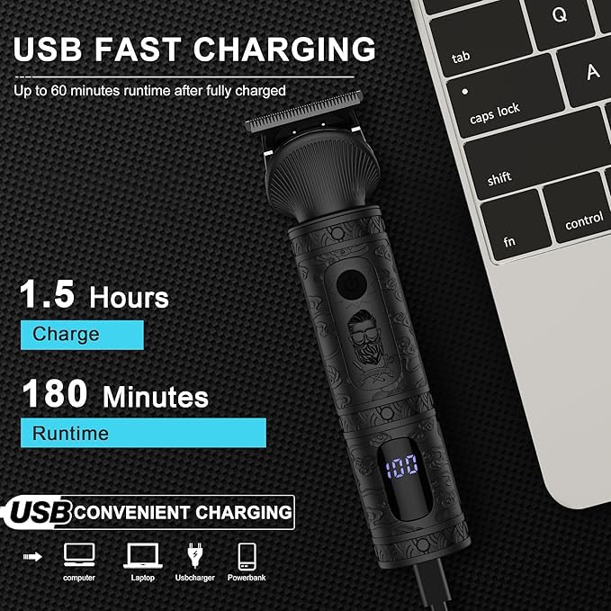 Scotton Kit Tondeuse à Cheveux 7-en-1 Pro Pour Hommes - Rasoir Électrique Sans Fil T-Blade - Noir – Image 7