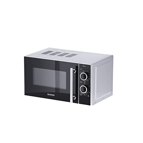Severin Four Micro-ondes, Gril 900W, 20L, 9 niveaux de puissance, Minuteur 30 min, Plateau tournant amovible (Ø24,5cm), Inox/Noir, MW7771 – Image 5