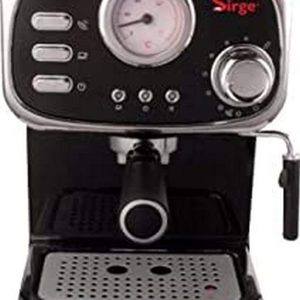Sirge Machine à Expresso et Cappuccino Design rétro - 1100W - 3 filtres - Pompe 15 Bar [Made in Italy] - Réservoir d'eau Amovible 1,2 L