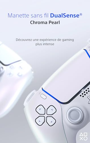 Sony, Manette PlayStation 5 officielle DualSense, Sans fil, Batterie rechargeable, Bluetooth, Compatible avec PS5, Couleur : Chroma Pearl – Image 3
