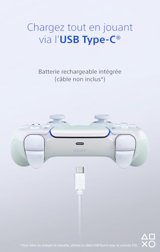 Sony, Manette PlayStation 5 officielle DualSense, Sans fil, Batterie rechargeable, Bluetooth, Compatible avec PS5, Couleur : Chroma Pearl – Image 6