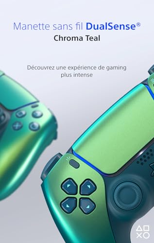 Sony, Manette PlayStation 5 officielle DualSense, Sans fil, Batterie rechargeable, Bluetooth, Compatible avec PS5, Couleur : Chroma Teal – Image 3