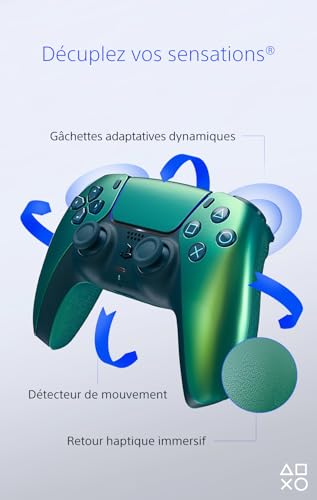 Sony, Manette PlayStation 5 officielle DualSense, Sans fil, Batterie rechargeable, Bluetooth, Compatible avec PS5, Couleur : Chroma Teal – Image 4