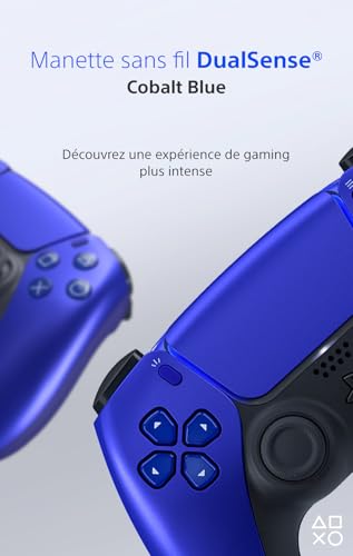 Sony, Manette PlayStation 5 officielle DualSense, Sans fil, Batterie rechargeable, Bluetooth, Compatible avec PS5 et PC, Couleur : Cobalt Blue – Image 3