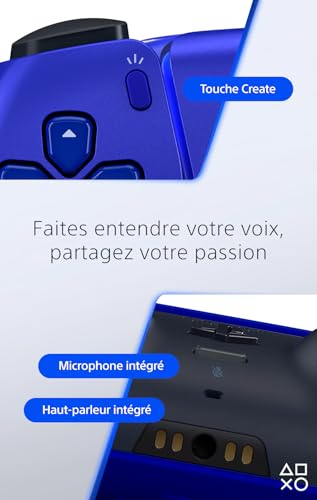 Sony, Manette PlayStation 5 officielle DualSense, Sans fil, Batterie rechargeable, Bluetooth, Compatible avec PS5 et PC, Couleur : Cobalt Blue – Image 5