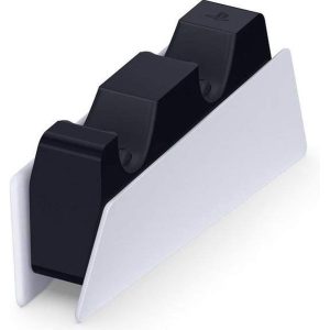 Sony, Station de Rechargement DualSense PS5, Chargeur de Manette PlayStation 5 Officielle, Couleur : Bicolore (blanc et noir)