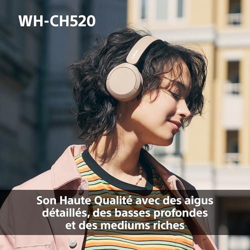 Sony WH-CH520 - Casque Bluetooth sans Fil, Multipoint, Micro intégré - jusqu'à 50 Heures d'autonomie et Charge Rapide - Rose – Image 4