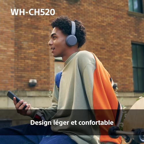 Sony WH-CH520 - Casque Bluetooth sans Fil, Multipoint, Micro intégré - jusqu'à 50 Heures d'autonomie et Charge Rapide - Rose – Image 5