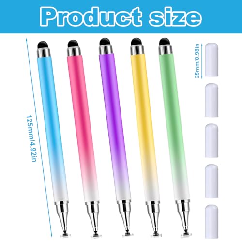 Stylet Tablette 5 pièces, 2 en 1, compatible avec tous les téléphones/tablettes, pour Smartphone, très Sensible et de Haute Précision, Stylo Tactile, Téléphone Portable – Image 3
