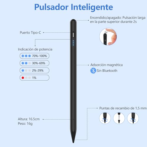 Stylet Tablette pour Android, Stylets pour Téléphones Portables, Stylet Capacitif Universel Compatible avecLenovo, Samsung, Huawei et Mi Tablette, Téléphone(Noir) – Image 6