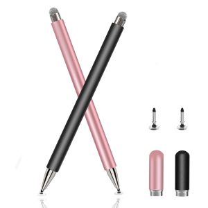 Stylet Tablette pour écrans Tactiles, Universel Haute Précision Stylet pour Tablette/iPad/Pro/Mini/Air/Samsung/Galaxy/Tab A7&S7/Android/iPhone/Microsoft et Autres écrans Tactiles (Noir/Or Rose)
