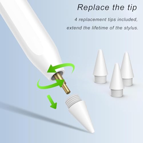 Stylet pour Apple iPad 2018-2025, Stylet Magnétique de Recharge Rapide avec Rejet de Paume, Compatible iPad 11/10/9/8/7/6,iPad Pro M4 13"/12,9''/11'', iPad Mini 7/6/5, iPad Air M2/5/4/3 – Image 3