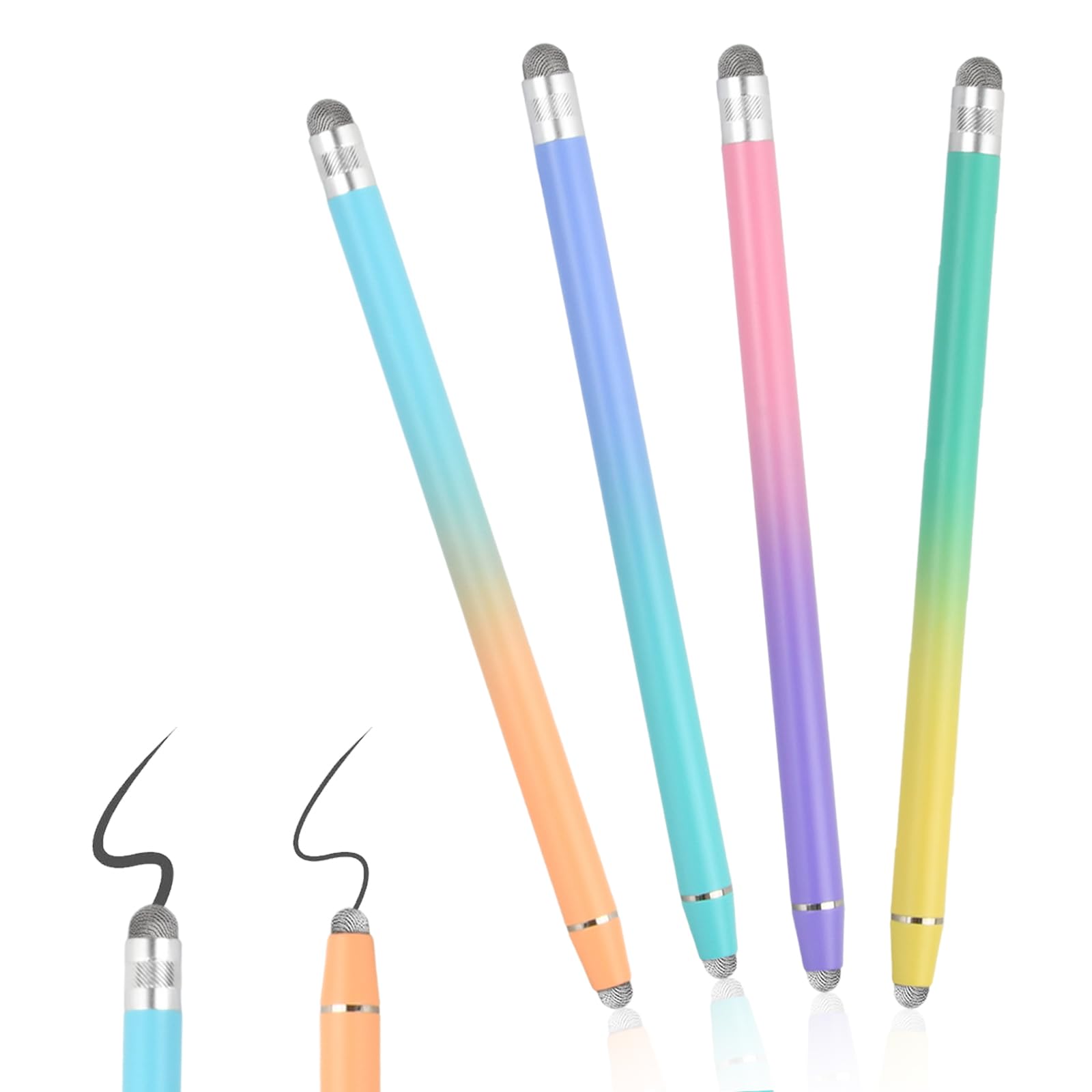 Stylet pour écran tactile 2 en 1, stylet capacitif, haute sensibilité, stylet universel pour toutes les tablettes/smartphones, compatible avec Android/iOS