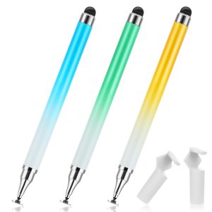Stylets à double extrémité pour écrans tactiles, stylet en gel de silicone haute sensibilité 2 en 1, stylet compatible avec smartphones et tablettes les appareils à écran tactile