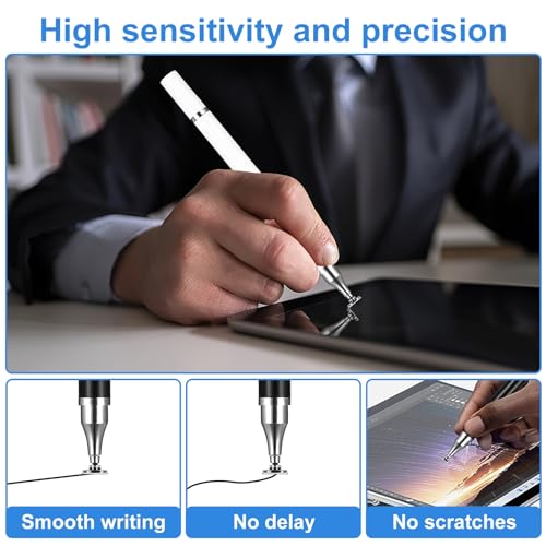 Stylo Tablet, 8 Pcs Stylo Écran Tactile, Stylo Stylus 2 en 1avec Bille Convient à Tous Les Téléphones/Tablettes, pour iPhone/iPad/Samsung/Lenovo/Xiaomi/Android/Huawei, etc. – Image 6