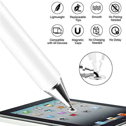 Stylos pour écrans tactiles, Stylet capacitif Haute sensibilité, Capuchon de Couverture magnétique, Universel pour Apple/iPhone/iPad Pro/Mini/Air/Android/Microsoft et Autres écrans tactiles – Image 3