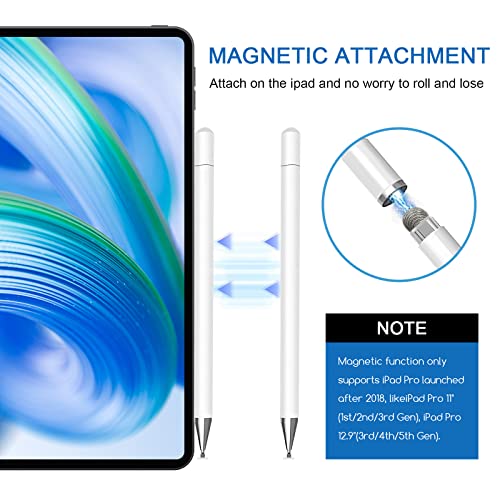 Stylos pour écrans tactiles, Stylet capacitif Haute sensibilité, Capuchon de Couverture magnétique, Universel pour Apple/iPhone/iPad Pro/Mini/Air/Android/Microsoft et Autres écrans tactiles – Image 6