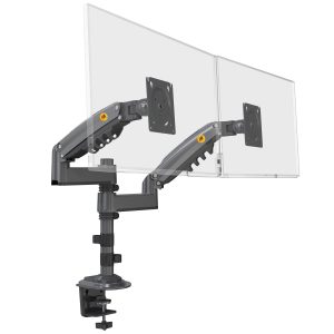 Support bureautique avec Ressort à gaz pour Deux écrans LCD 17″ – 27″ (43 cm – 69 cm de Diagonale) et Jusqu’à 9 kg chacun