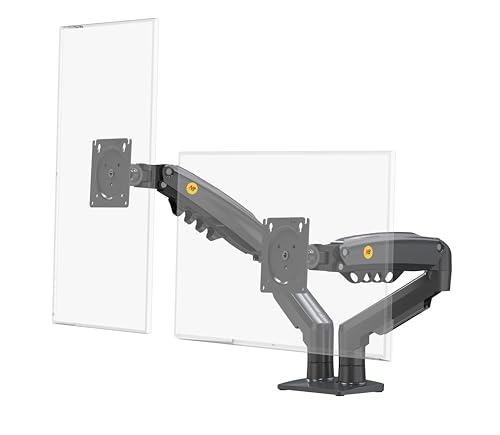 Support de Bureau pour 2 écrans PC LCD LED 17 "- 27" réglage dans Plusieurs Axes, Pivot, Ressort à gaz jusqu'à 2x9 kg – Image 4