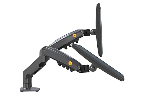 Support de Bureau pour 2 écrans PC LCD LED 17 "- 27" réglage dans Plusieurs Axes, Pivot, Ressort à gaz jusqu'à 2x9 kg – Image 5