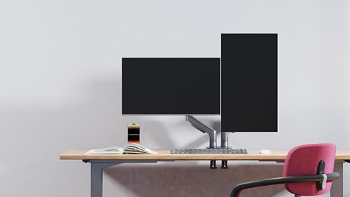 Support de Bureau pour 2 écrans PC LCD LED 17 "- 27" réglage dans Plusieurs Axes, Pivot, Ressort à gaz jusqu'à 2x9 kg – Image 6