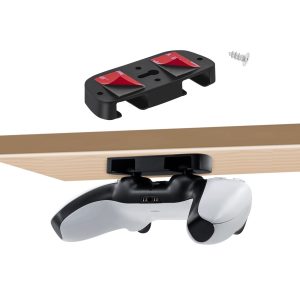 Support de Manette sous Le Bureau pour PS5, Horizontal Support de Table pour PS4, Game Manette Under Desk Mount Holder pour PS4/PS5 Manette Accessoires, Support de Bureau pour PS5