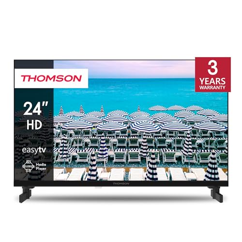 THOMSON 24 Pouces (60 cm) LED HD Easy TV - Non Smart - Hotel Mode, USB, HDMI, Triple-Tuner (Câble/Satellite/Antenne), AV in, CI+, A+ Panneau - 24HD2S13 – Image 2