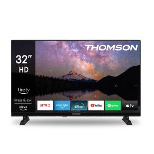 THOMSON 32 Pouces (80 cm) HD LED Fire Smart TV avec Commande vocale Alexa, AirPlay, Triple Tuner (Câble-Satellite-Antenne), Bluetooth 5.0, Ports HDMI et USB, Entrée AV, CI, USB – 32HF2S34