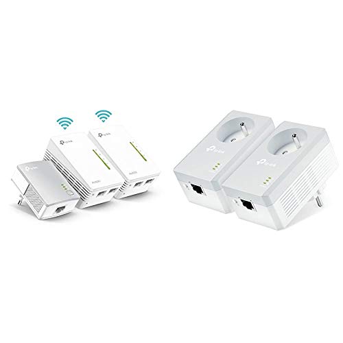 TP-Link CPL 600 Mbps + CPL WiFi 300 Mbps avec Ports Ethernet, Prise CPL Kit de 3 & CPL 600 Mbps avec Prise Intégrée et Ports Ethernet, Prise CPL Kit de 2, TL-PA4015P KIT – Image 2