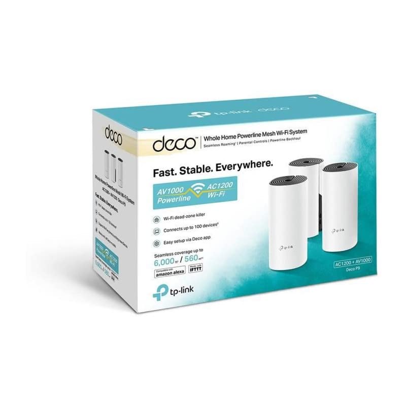 TP-Link Deco P9(3-pack) Système Hybride WiFi Mesh puissant avec CPL 1000Mbps - Contrôle parental - Ports Ethernet Gigabit - Idéale pour grande maison dotée de murs en béton armé – Image 5