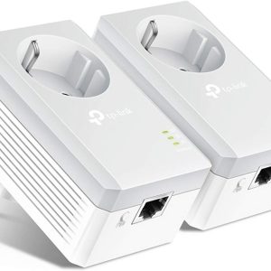 TP-Link TL-PA4010P KIT Prise CPL 600Mbps, Homeplug AV2 600Mbps, Prise de Courant Intégrée, Boitier CPL, Brancher et Utiliser, Port Ethernet, CPL Fibre, OneMesh, Pas de Nouveaux Fils ni Perçage