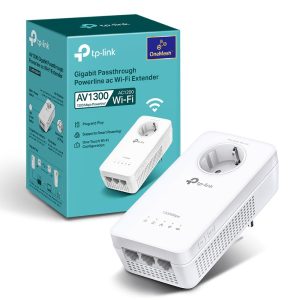 TP-Link TL-WPA8631P CPL WiFi AV1300 Adaptateur Réseau, Homeplug AV2 1300Mbps, Bi-Bande WiFi AC1200Mbps, Boitier CPL WiFi Ethernet, Brancher et Utiliser, 3 Port Ethernet Gigabit, OneMesh, CPL Fibre