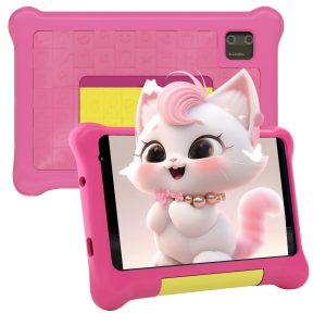 Tablette Enfants 7 Pouces, Android Tablette pour Enfant 5GB RAM 32GB ROM (TF 128GB), avec Applications éducatives et Contrôle Parental WiFi Bluetooth, Cadeau Fille Garçon, Étui Antichoc Rose