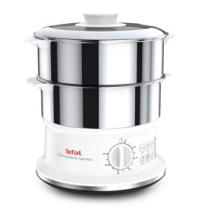 Tefal, Cuiseur vapeur, Cuisson saine, Bols en acier inoxydable, Empilables, Minuterie, Arrêt automatique, Pièces lavables au lave-vaisselle, Convenient Series, VC145130