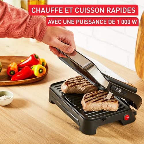 Tefal Gril et machine à panini, Plaques de cuisson antiadhésives, Nettoyage facile, Rangement facile, Inicio Compact, GC270D10 – Image 5