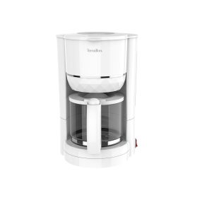 Terraillon - DIAMANT BLANC - Cafetière filtre Electrique, Verseuse verre, 980W, Capacité 1,25L, Maintien au chaud, Indicateur de niveau d'eau, Fonction anti-goutte, Base reliefée effet Diamant Blanc