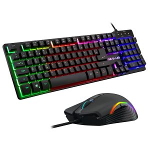 The G-LAB Combo KRYPTON - Clavier Gaming AZERTY USB Anti-Ghosting + Souris Gaming 6 boutons 3200 dpi - Pack Gamer filaire PC PS4 Xbox One Mac Rétro-éclairage RGB (Noir)
