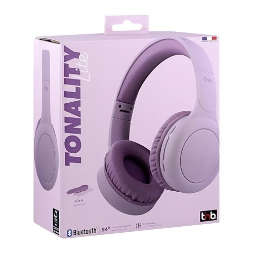 T'nB - Casque Bluetooth sans Fil, Supra-Auriculaire Confortable, Pads en Mousse, Microphone Intégré, Arceau Réglable, Autonomie 24h, Léger Et Pliable - Violet – Image 4
