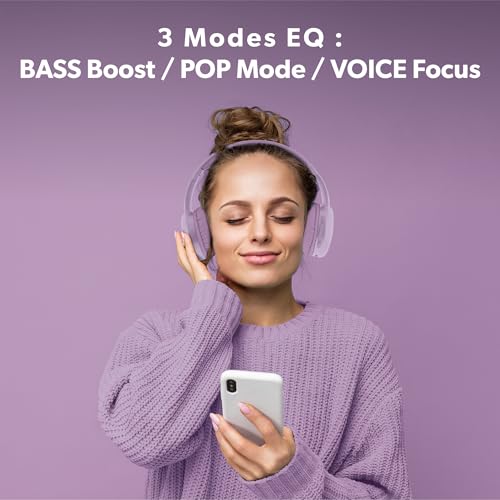 T'nB - Casque Bluetooth sans Fil, Supra-Auriculaire Confortable, Pads en Mousse, Microphone Intégré, Arceau Réglable, Autonomie 24h, Léger Et Pliable - Violet – Image 8