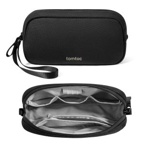 Tomtoc Sac de Rangement pour Accessoires Tech - Pochette Organisateur Portable pour Câbles, Powerbank, Téléphone et Objets Quotidiens