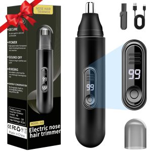 Tondeuse Nez, Coupe Poils Nez et Oreilles USB Rechargeable, LCD Écran, IPX7 Tondeuse Oreilles, Rasoir Nose pour Hommes et Femmes