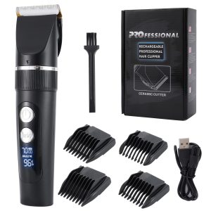 Tondeuse à Cheveux Professionnelle, Lame de Titane Turable, Digital Touch, Rasoir Avec Ecran LED, Tondeuse à Barbe Tondeuse de Précision Tondeuse à Poils Longs Imperméable à l'eau
