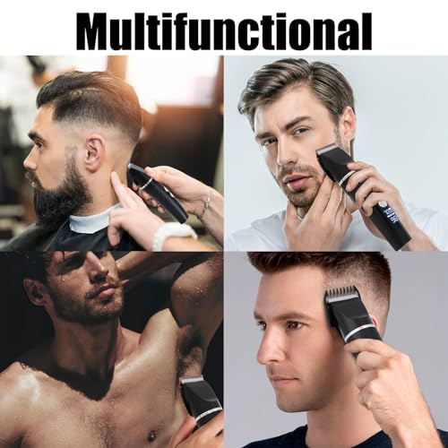 Tondeuse à Cheveux Professionnelle, Lame de Titane Turable, Digital Touch, Rasoir Avec Ecran LED, Tondeuse à Barbe Tondeuse de Précision Tondeuse à Poils Longs Imperméable à l'eau – Image 6