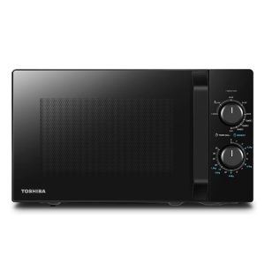 Toshiba Four à micro-ondes 20 L MW2-MG20P(BK), 800W/1000W Grill, avec Grill Croustillant et Fonction de Cuisson Combinée, 9 Niveaux de Puissance, Ampoule LED, Dégivrage facile, Noir