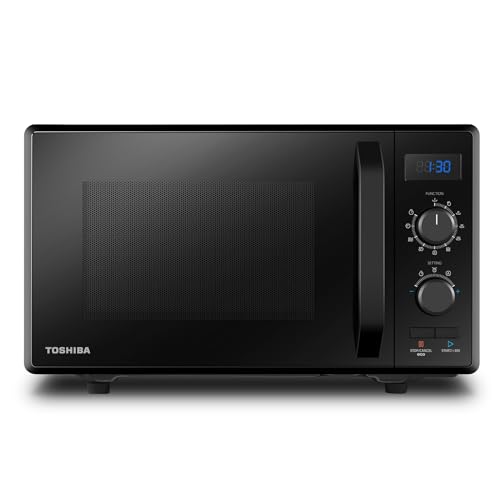 Toshiba MW2-AG23P (BK) Four à micro-ondes 900 W 23 L avec Fonction Grill 1050 W, 8 Menus Automatiques, Fonction ECO, Plateau Tournant avec Mémoire de Position, Noir – Image 2