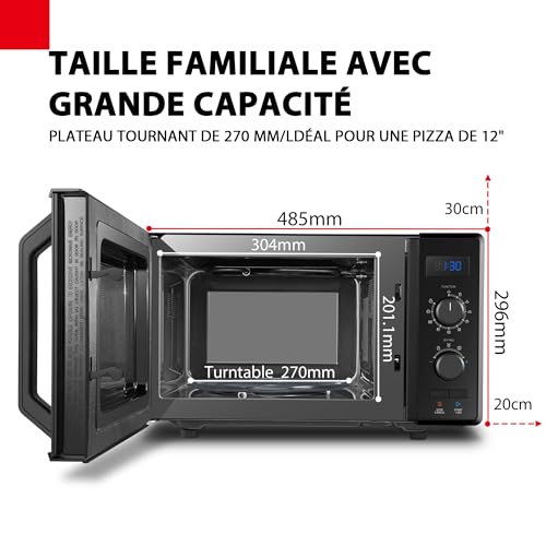 Toshiba MW2-AG23P (BK) Four à micro-ondes 900 W 23 L avec Fonction Grill 1050 W, 8 Menus Automatiques, Fonction ECO, Plateau Tournant avec Mémoire de Position, Noir – Image 3